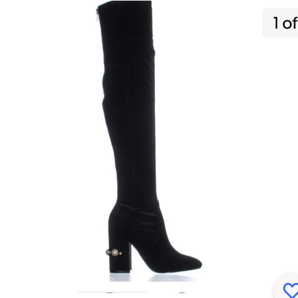 Ivanka black velvet over the knee boots size 6 1/2